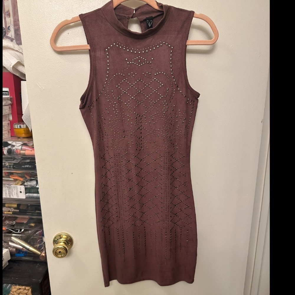 Windsor mini dress with studs. Thin suede material. Size small.